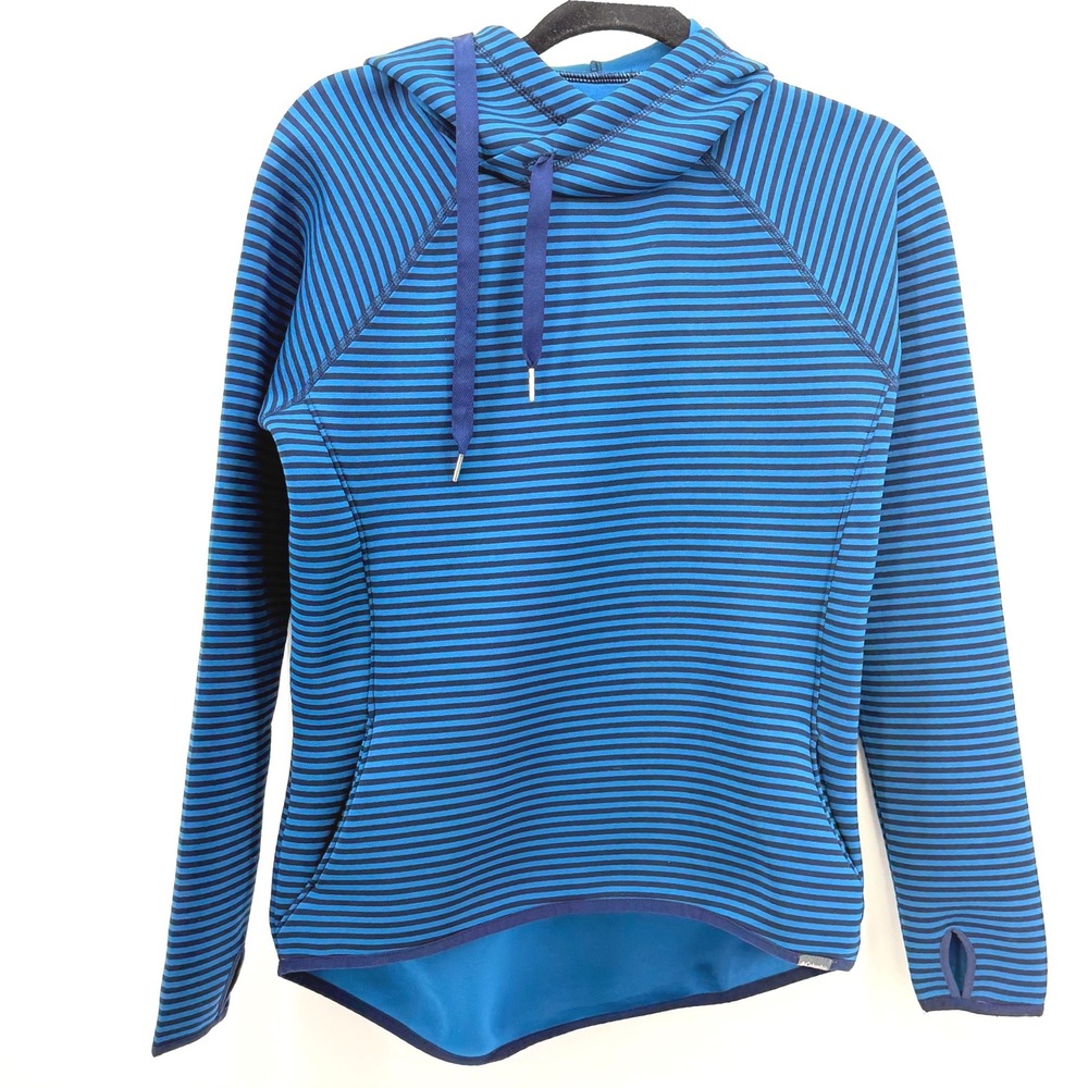 Columbia Women's Castella Peak Omni-Wick Striped Cowl Neck Hoodie Thumbhole S